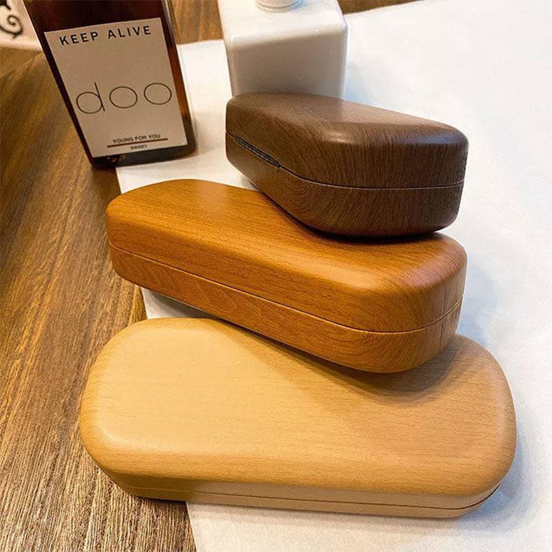 Wood Grain Anti-pressure and Anti-fall Glasses Case