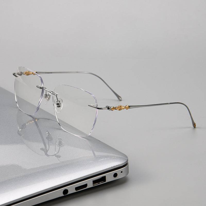 Handmade Retro Pure Titanium Photochromic Progressive Frameless Glasses - SunRay Glasses
