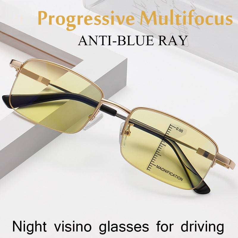 Night Vision Progressive Multifocal Reading Glasses for Driving - SunRay Glasses