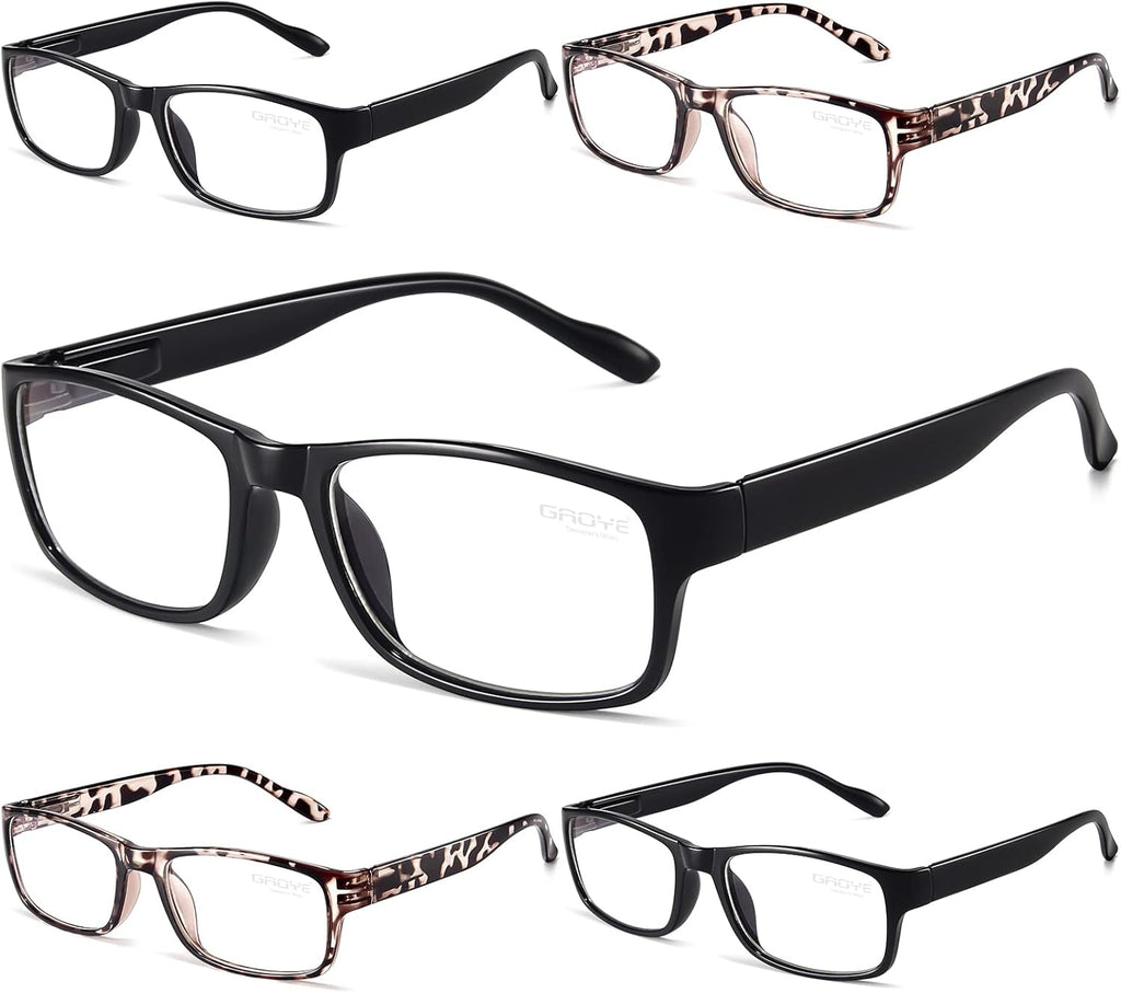 5 Pack Reading Glasses Men/Women, Eyeglasses, Blue Light Readers for Men/Women, Computer Eye Glasses