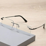 Ultra-light Anti-Blue Light Rimless Automatic Photochromic Multi-focal Reading Glasses SunRay Glasses