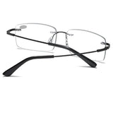 Ultra-light Anti-Blue Light Rimless Automatic Photochromic Multi-focal Reading Glasses SunRay Glasses