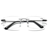 Ultra-light Anti-Blue Light Rimless Automatic Photochromic Multi-focal Reading Glasses SunRay Glasses
