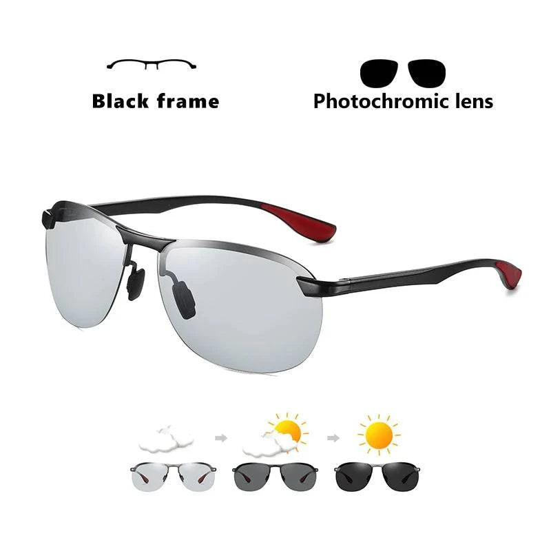 Rimless Polarized Intelligent Photochromic UV400 Lens Anti-Glare Driving Sunglasses - SunRay Glasses