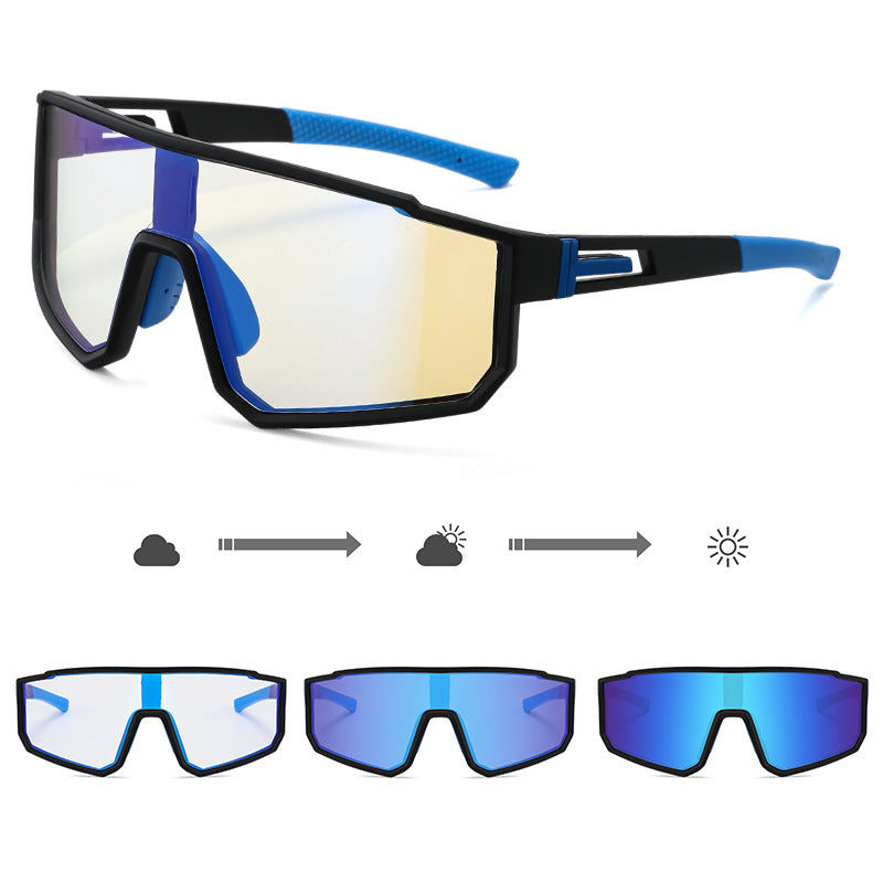 Sports Polarized Colorful Outdoor Transition Photochromic Cycling Sunglasses
