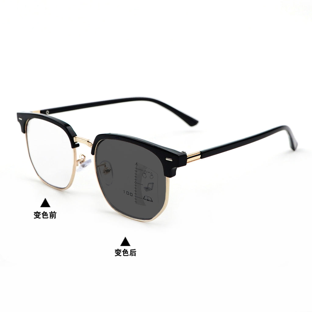 Photochromic Progressive Multifocal Near and Far Vision Glasses with Blue Light Protection