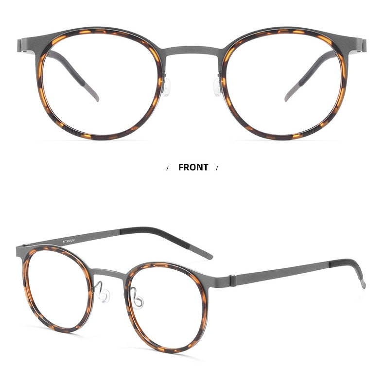 Luxury Vintage Progressive Phothchromic Titanium Frame Retro Round Optical Eyewear