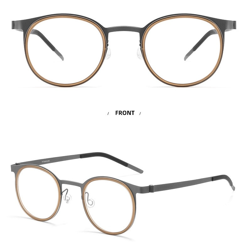 Luxury Vintage Progressive Phothchromic Titanium Frame Retro Round Optical Eyewear