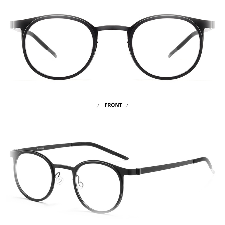 Luxury Vintage Progressive Phothchromic Titanium Frame Retro Round Optical Eyewear