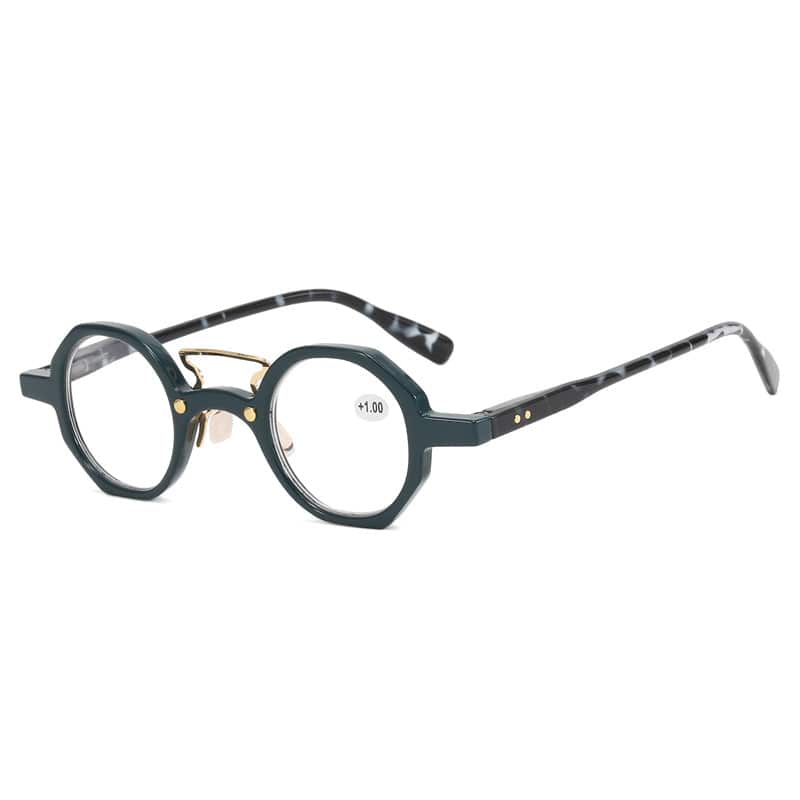 Retro Small Round Frame High Quality Spring Legs HD Reading Glasses - SunRay Glasses