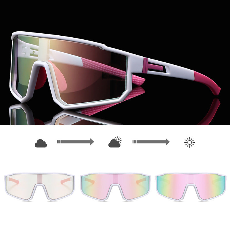 Sports Polarized Colorful Outdoor Transition Photochromic Cycling Sunglasses