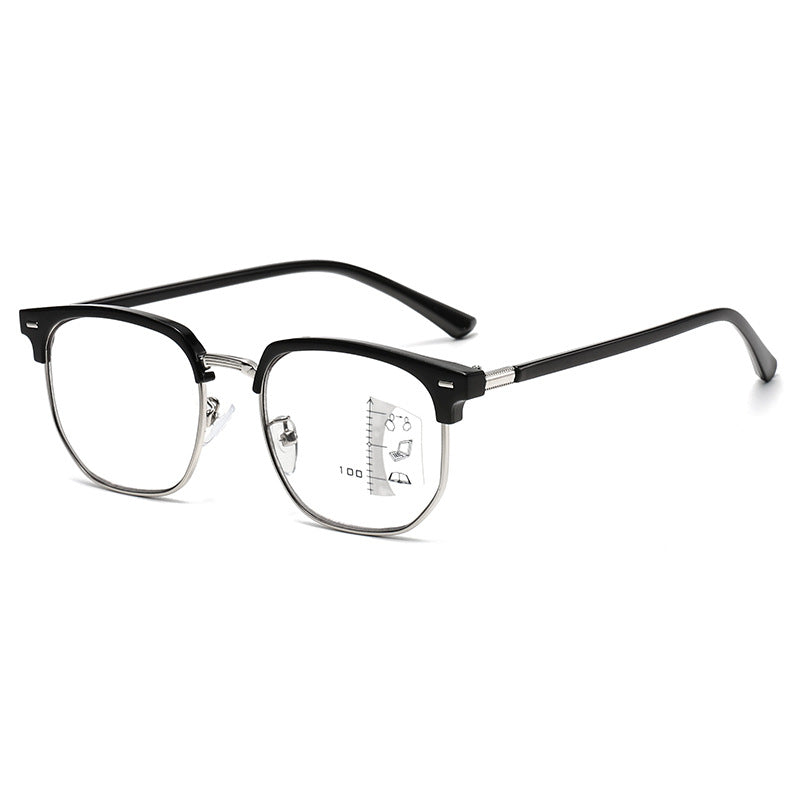 Photochromic Progressive Multifocal Near and Far Vision Glasses with Blue Light Protection