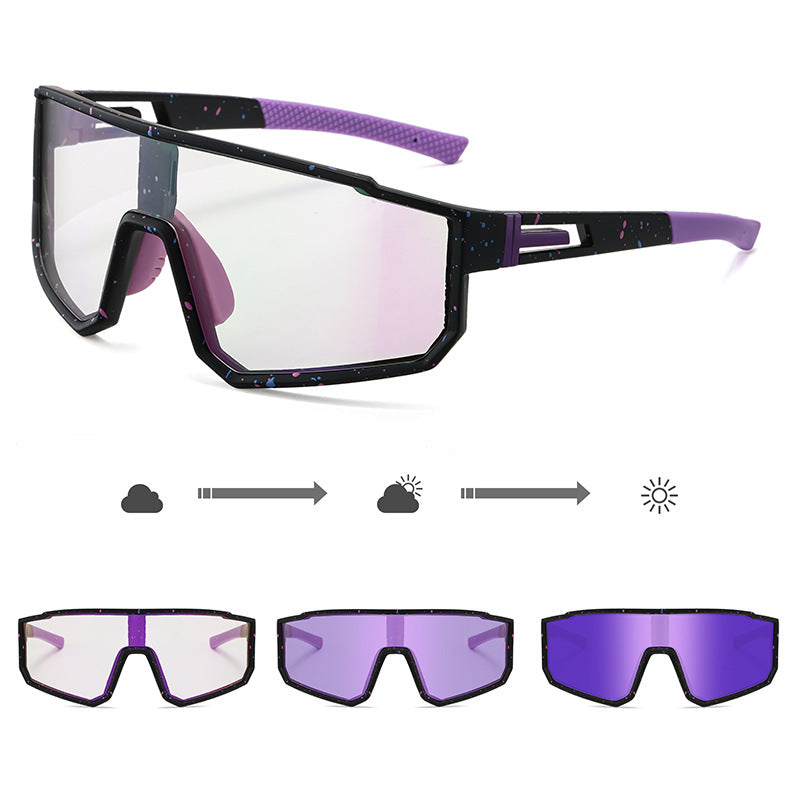 Sports Polarized Colorful Outdoor Transition Photochromic Cycling Sunglasses