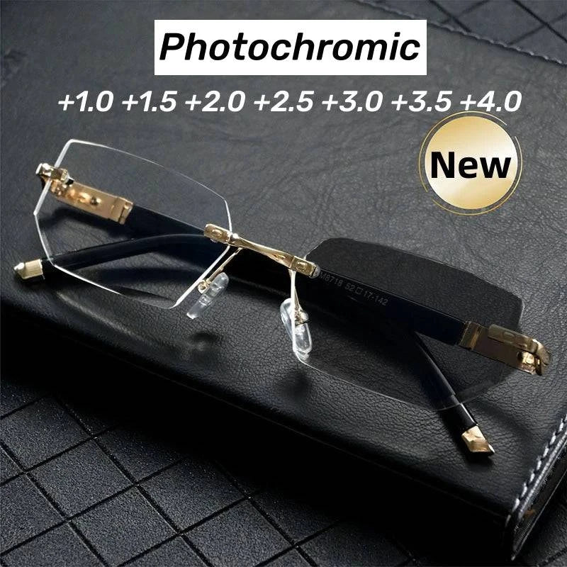 Frameless Outdoor Anti-Blue Light Smart Photochromic Reading Glasses - SunRay Glasses