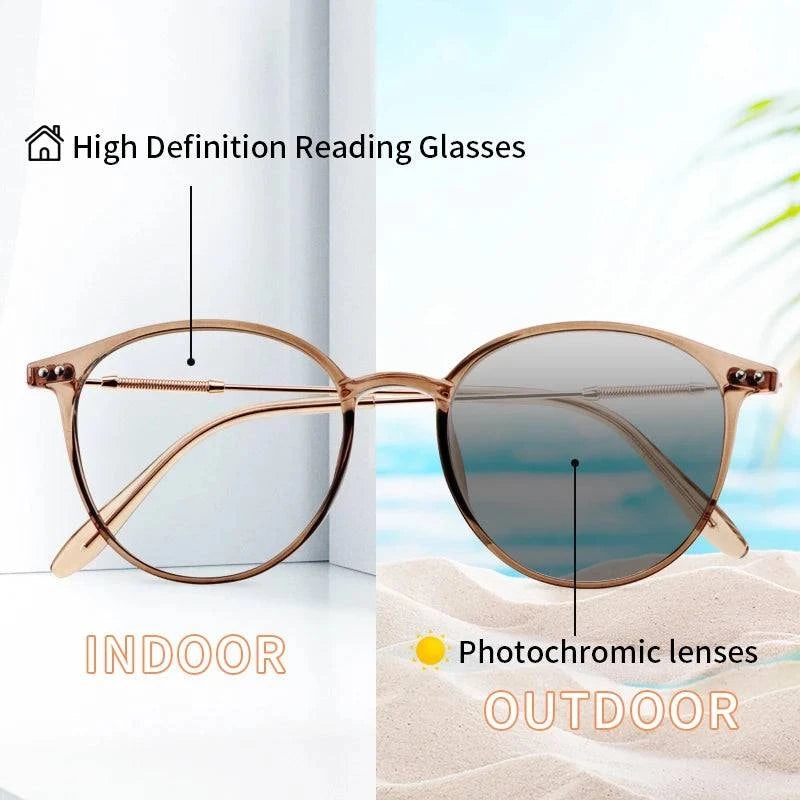 Plus Spectacles Lens Photochromic Progressive Lightweight Anti-Glare Reading Glasses ...