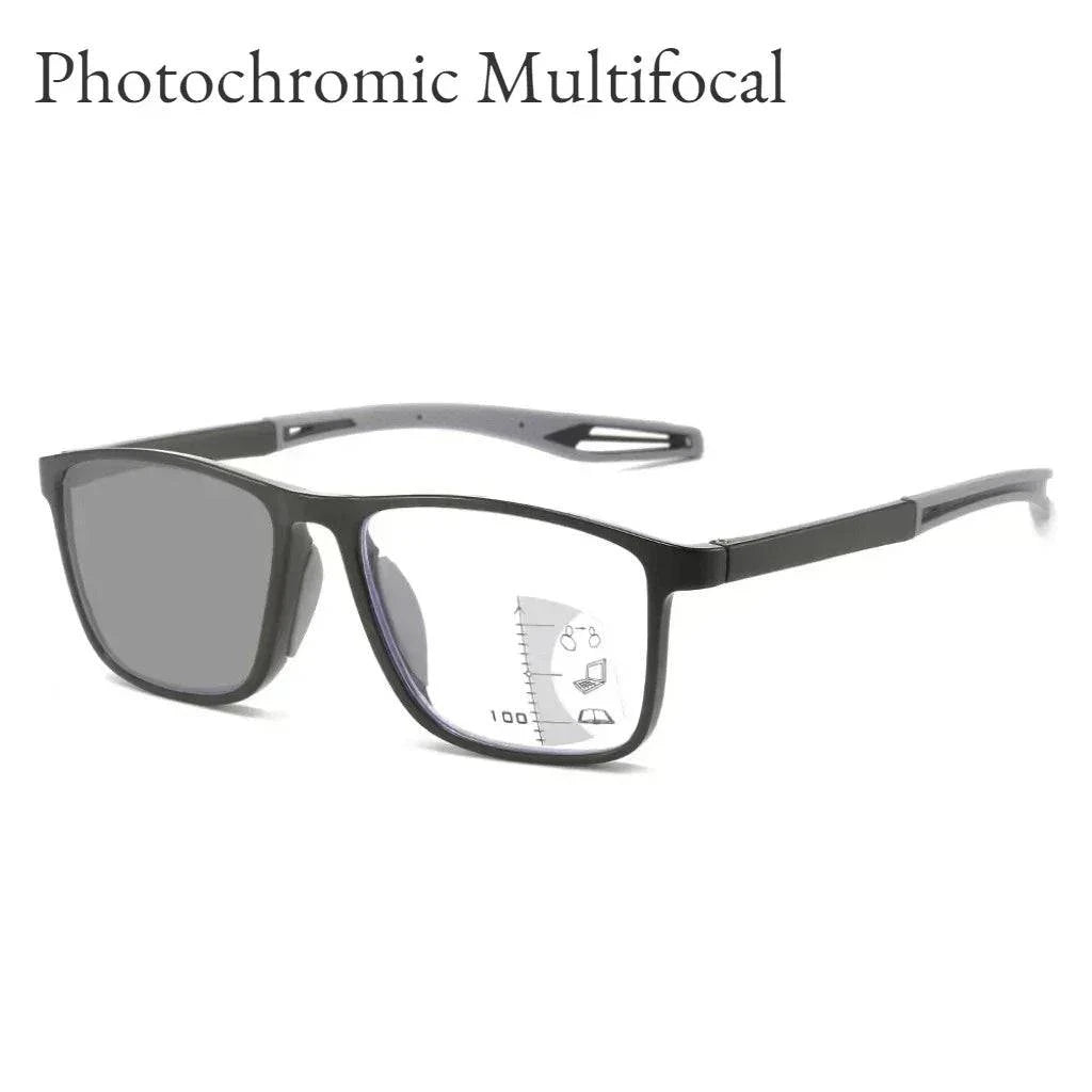 Photochromic TR90 Anti-blue Light Multifocal Progressive Sports Reading Glasses - SunRay Glasses