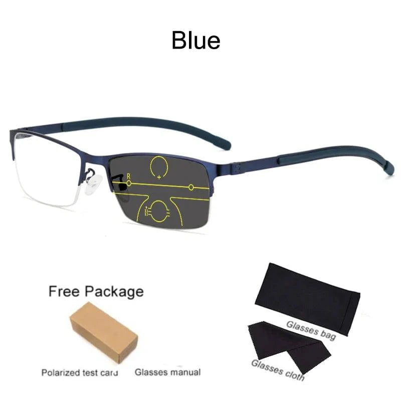 Progressive Photochromic Multi-focus Anti Blue Ray Resin Lense Reading Glasses - SunRay Glasses