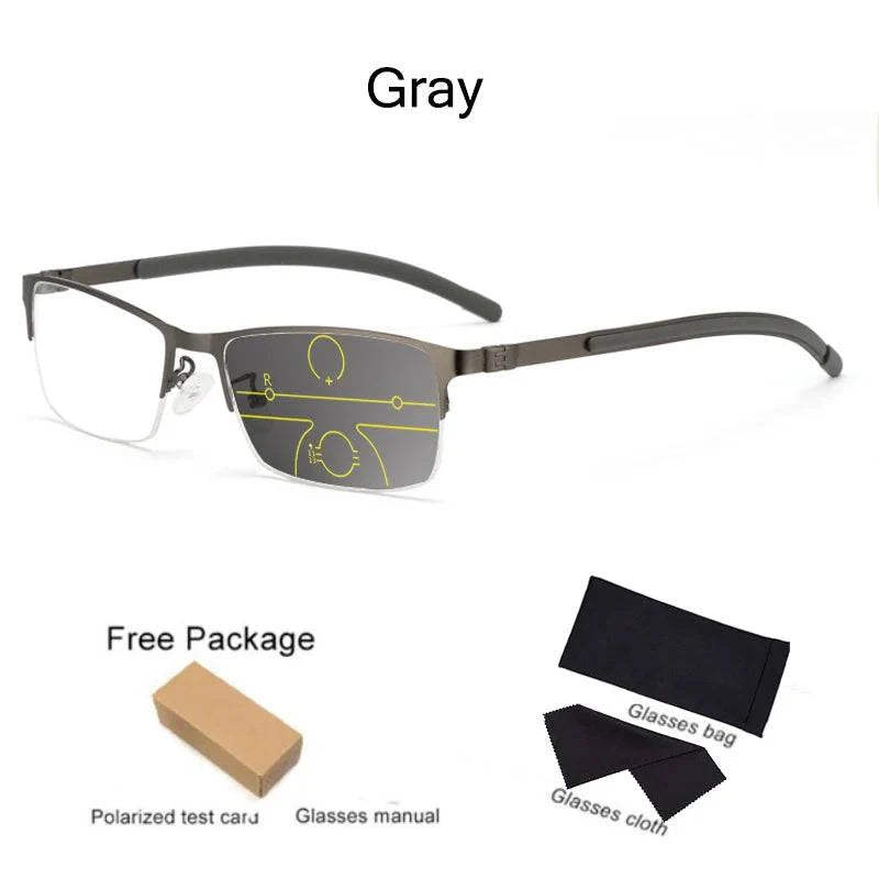 Progressive Photochromic Multi-focus Anti Blue Ray Resin Lense Reading Glasses - SunRay Glasses