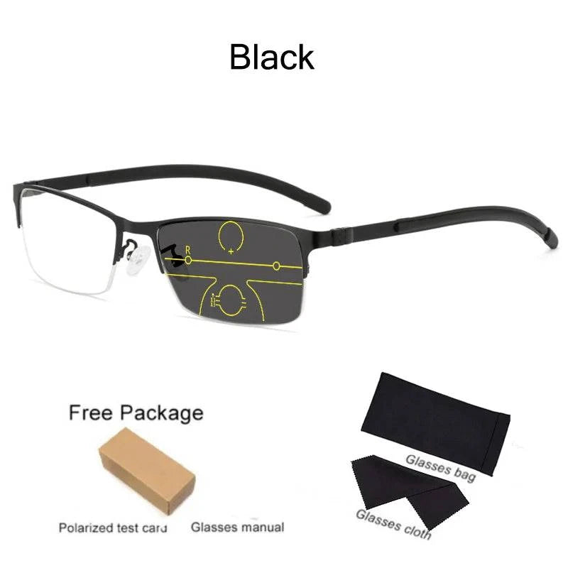 Progressive Photochromic Multi-focus Anti Blue Ray Resin Lense Reading Glasses - SunRay Glasses