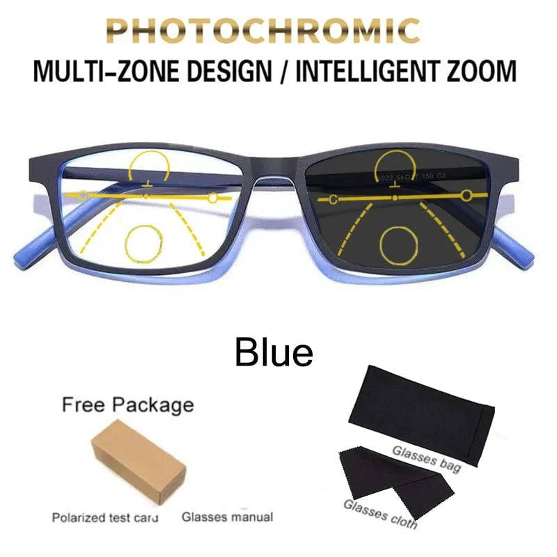 Titanium Progressive Photochromic Multifocal Reading Glasses - SunRay Glasses