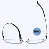 Ultra-light Anti-Blue Light Rimless Automatic Photochromic Multi-focal Reading Glasses SunRay Glasses