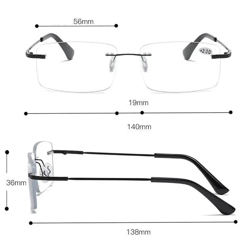 UltraLight AntiBlue Light Rimless Automatic Photochromic Multifocal