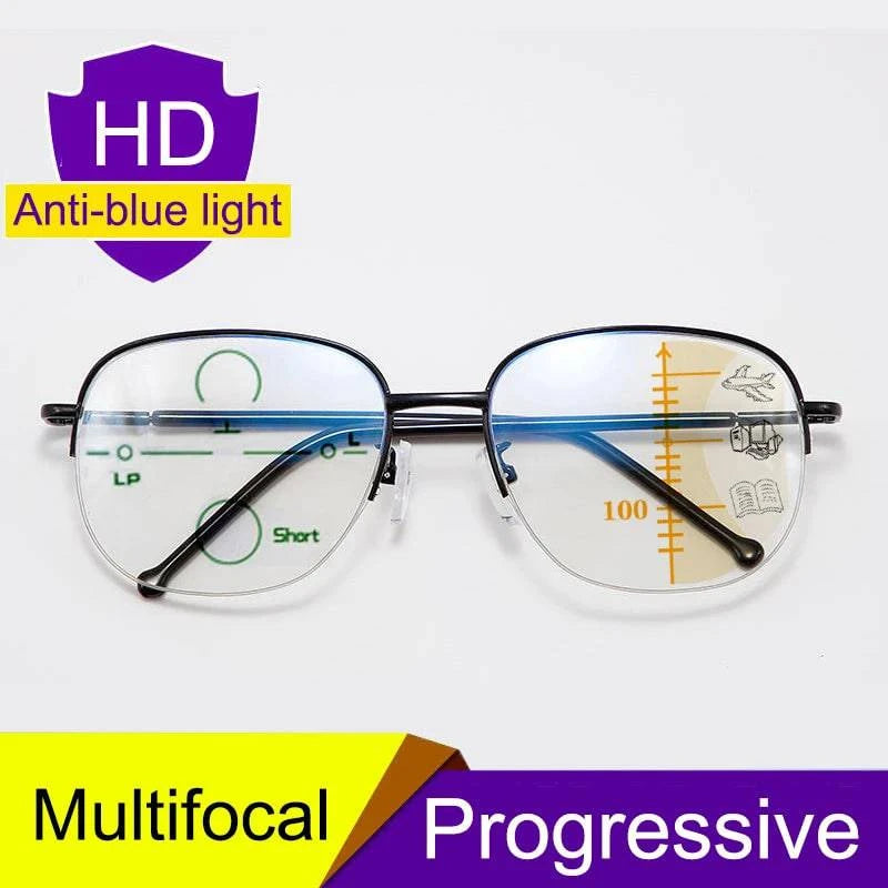 Smart zoom Multifocal Progressive Anti Blue Ray UV Protect Reading Gla ...