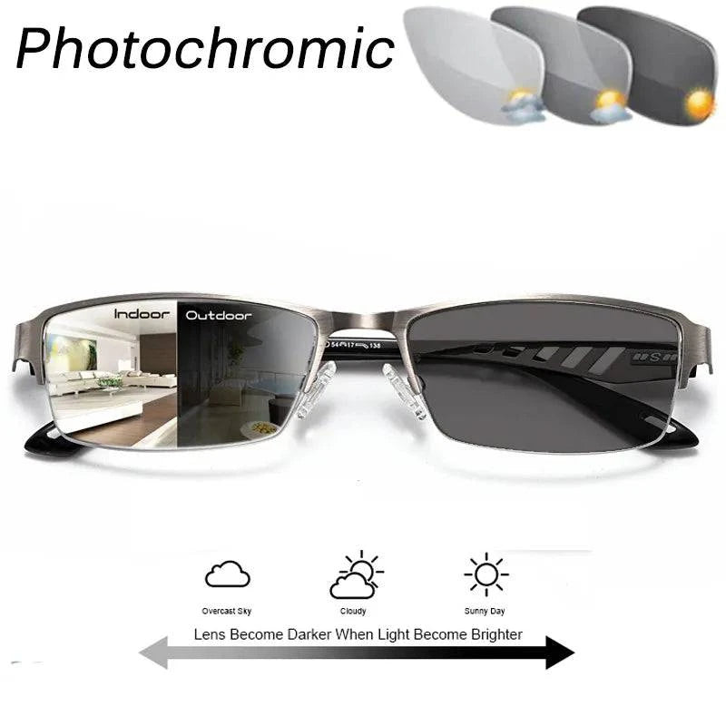 Ultra-light Photochromic Half Frame Reading Glasses - SunRay Glasses