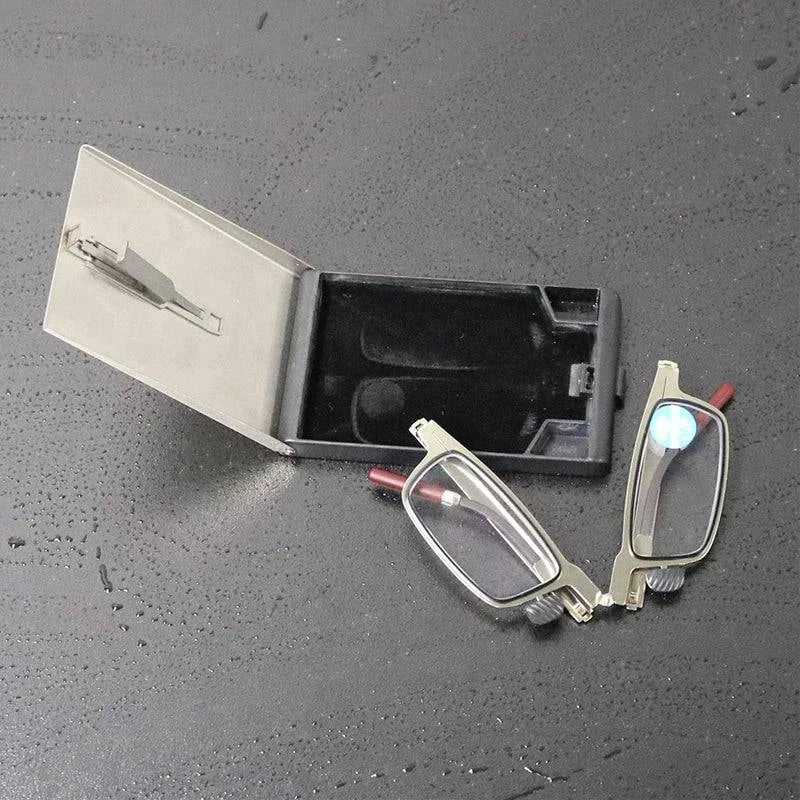 Ultra Thin Portable Rosewood Folding Reading Glasses Compact with Glasses Case - SunRay Glasses