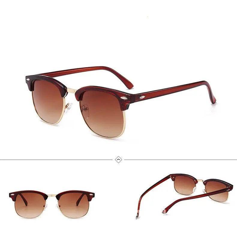 Outdoor Half Frame Retro Polarized Sunglasses SunRay Glasses