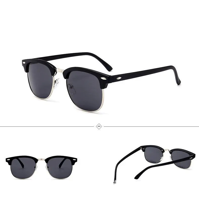 Outdoor Half Frame Retro Polarized Sunglasses SunRay Glasses