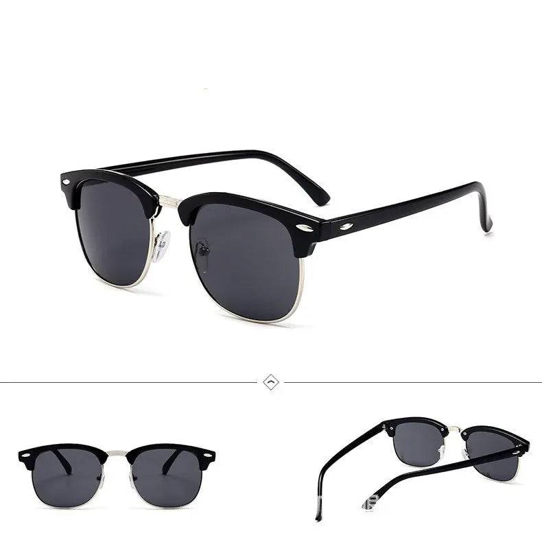 Outdoor Half Frame Retro Polarized Sunglasses SunRay Glasses