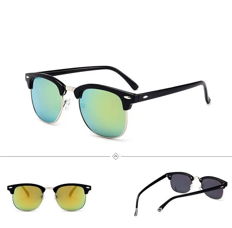 Outdoor Half Frame Retro Polarized Sunglasses SunRay Glasses