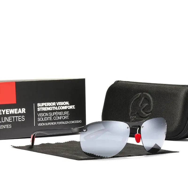 Rimless Oval Polarized Sunglasses SunRay Glasses
