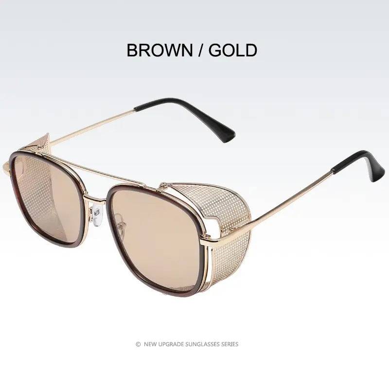 Retro Punk Style Square Metal Frame Sunglasses SunRay Glasses