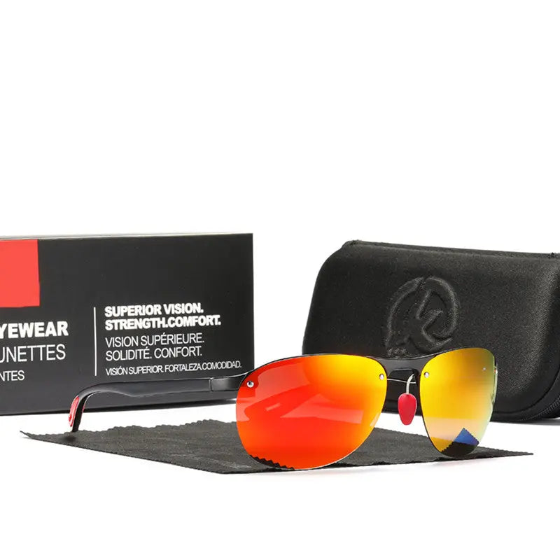 Rimless Oval Polarized Sunglasses SunRay Glasses