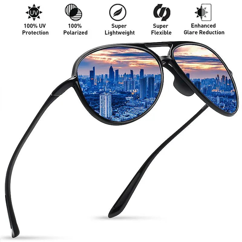 Ultralight Tr90 Pilot Polarized Sunglasses