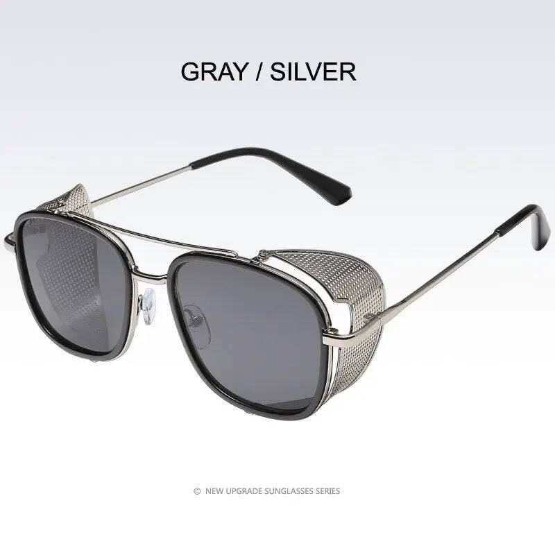 Retro Punk Style Square Metal Frame Sunglasses SunRay Glasses