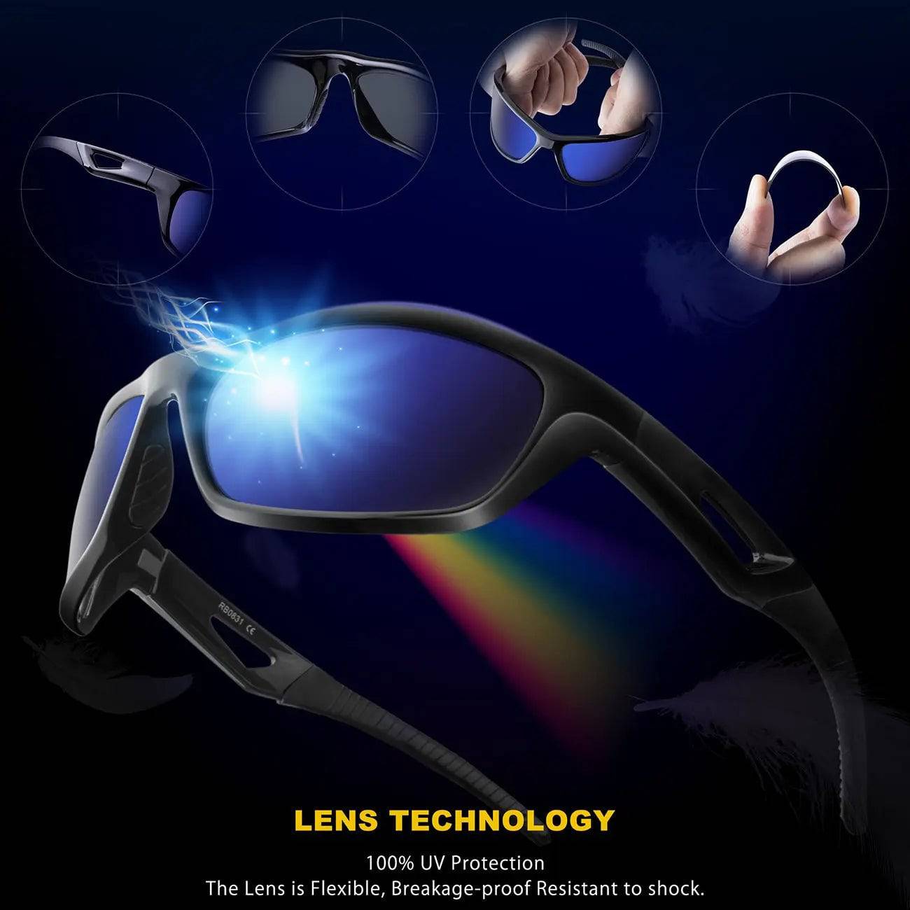 CliC Eyewear Sun Extreme – Neon Blue – Sports Glasses With Magnet - View #9