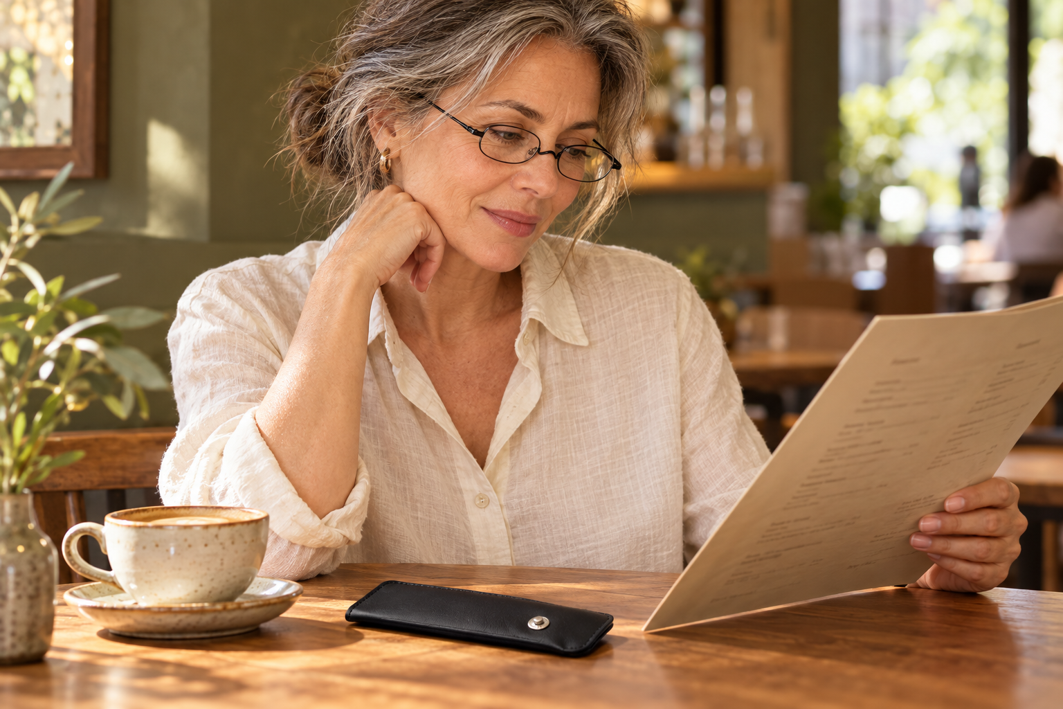 Reading a menu with portable readers